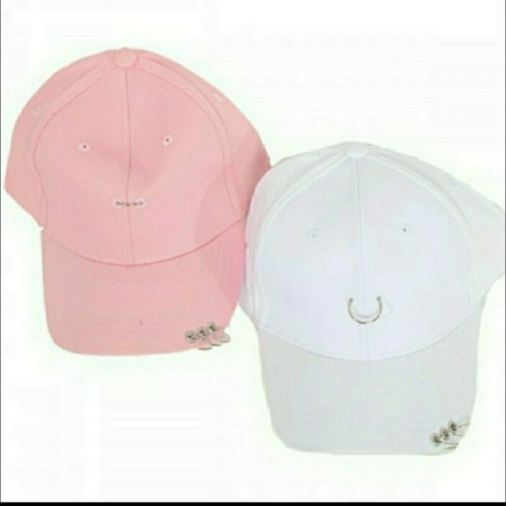 Pink Ring Detail Fitted Hat